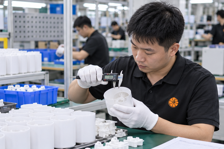 Orangeknow technician measuring incoming appliance components